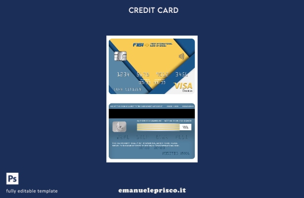 modello di carta elettronica visto Israel First International Bank in stile veri